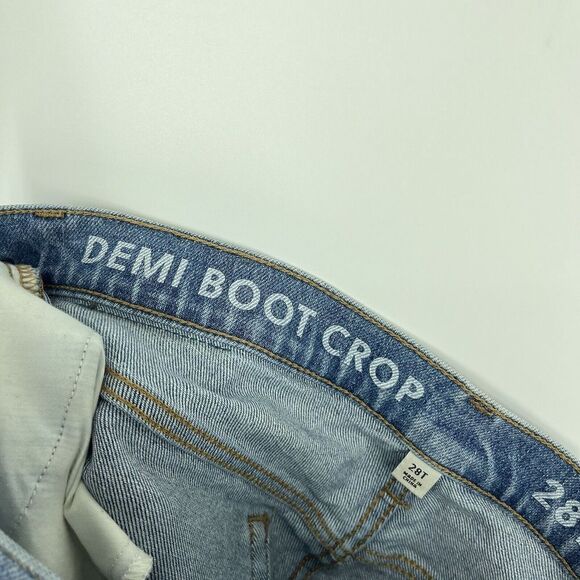 J Crew Jeans Size 28 Tall Womens Blue Demi Boot Jeans Light Wash Stretch Raw Hem - Picture 7 of 10